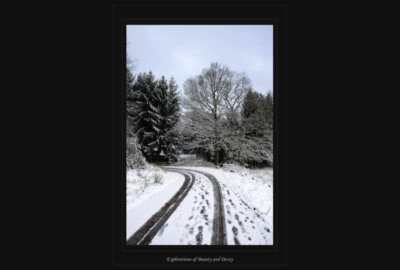 Reifenspuren im Schnee